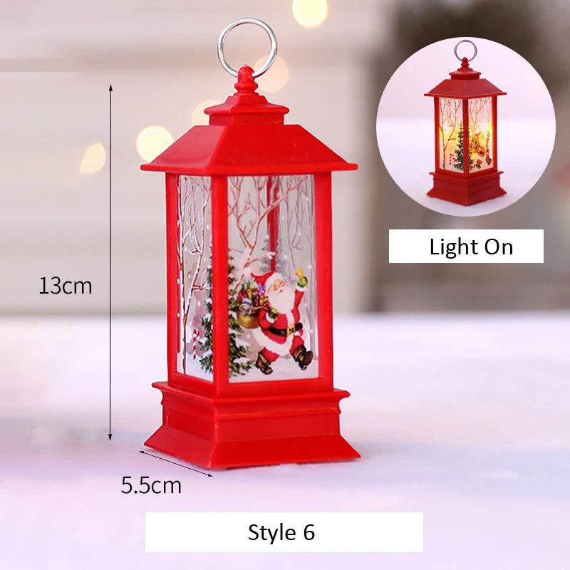 Santa Claus Snowman Lantern Light Merry Christmas Decoration for Home Christmas Tree Ornament Xmas Gifts Navidad 2024 New Year