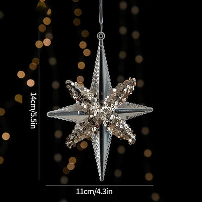 Acrylic Crystal Christmas Tree Ornaments Hanging Pendant Snowflake Icicle Ornaments 2024 Christmas Home Decoration Xmas Gifts