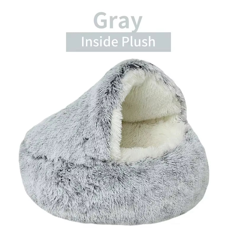 Nest Cat Bed round Cat Cushion Cat House 2 in 1 Winter Plush Pet Warm Cats Basket Pet Sleep Bag Kitten Nest Kennel for Small Dog Cats