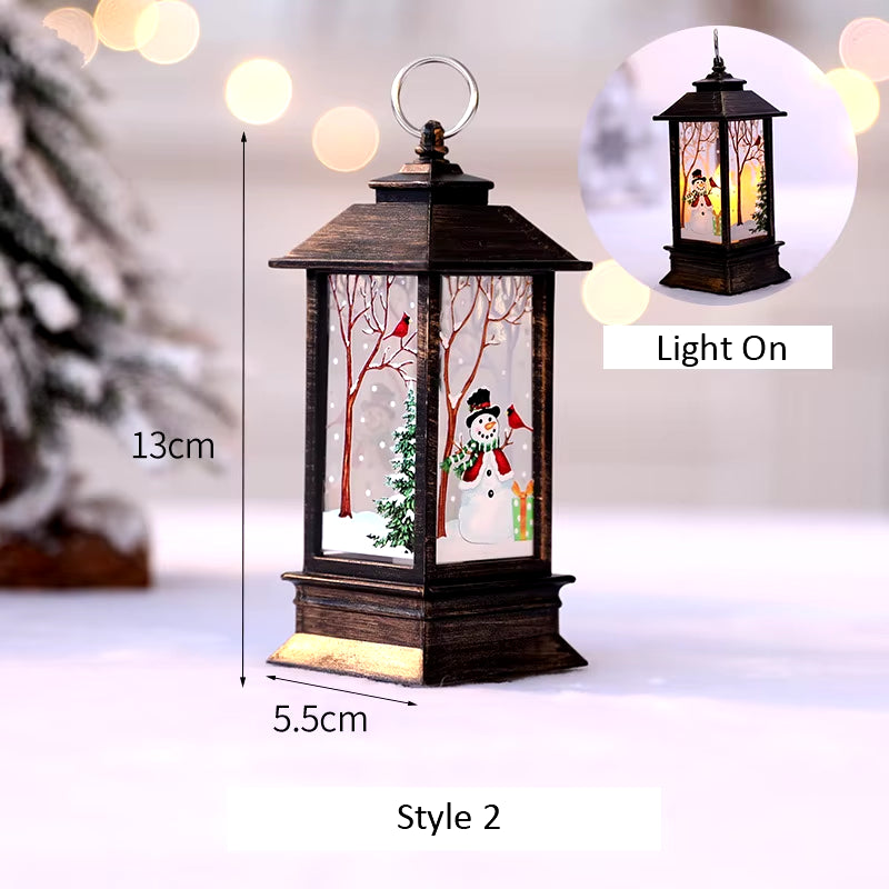 Santa Claus Snowman Lantern Light Merry Christmas Decoration for Home Christmas Tree Ornament Xmas Gifts Navidad 2024 New Year