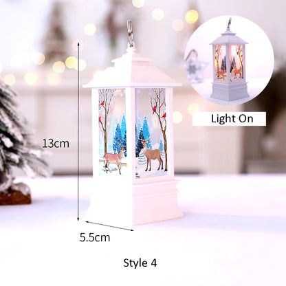 Santa Claus Snowman Lantern Light Merry Christmas Decoration for Home Christmas Tree Ornament Xmas Gifts Navidad 2024 New Year