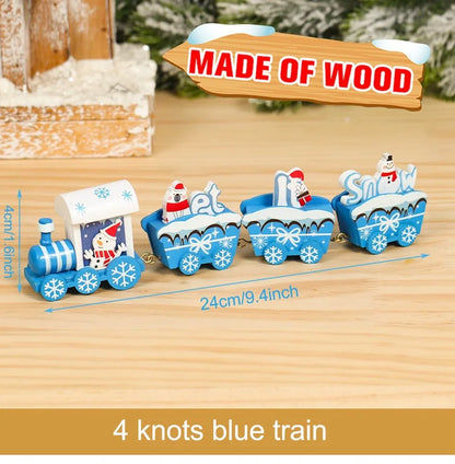 Christmas Wooden Train Merry Christmas Ornaments Christmas Decorations for Home 2024 Xmas Tree Decor Noel Navidad New Year Gifts