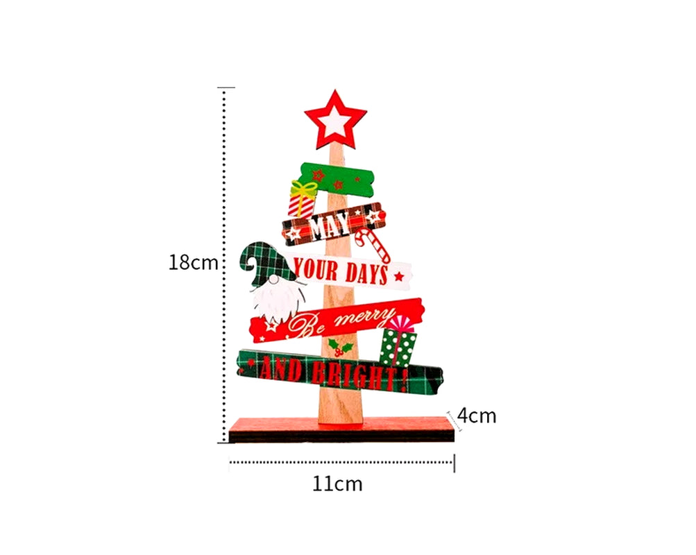 Desktop Christmas Tree Santa Claus DIY Decoration Wooden Christmas Signs Plaque 2024 New Years Party Gifts Xmas Decoration