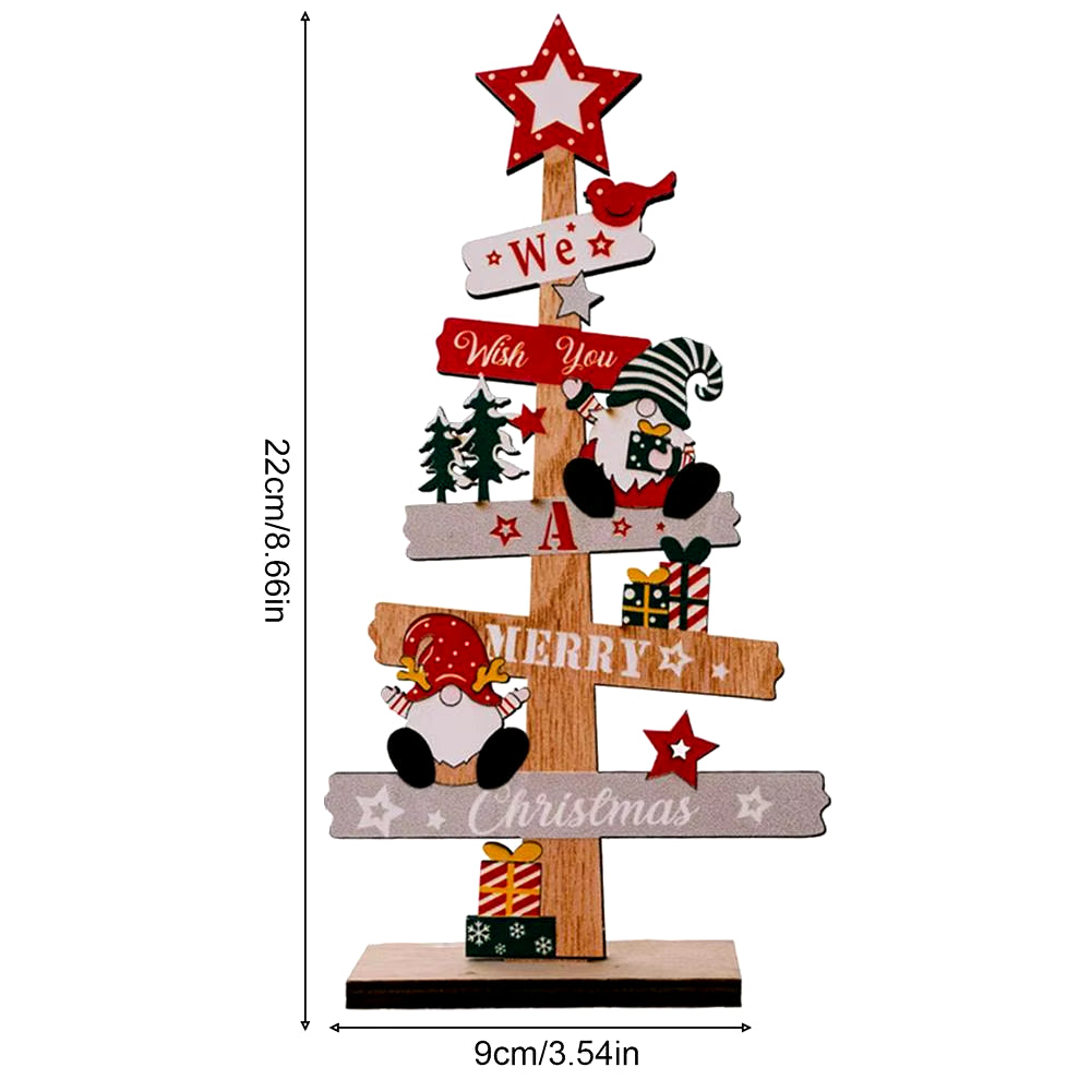 Desktop Christmas Tree Santa Claus DIY Decoration Wooden Christmas Signs Plaque 2024 New Years Party Gifts Xmas Decoration