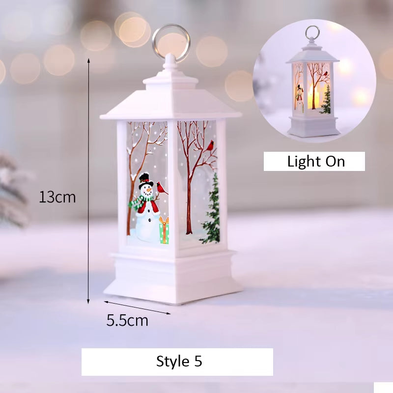 Santa Claus Snowman Lantern Light Merry Christmas Decoration for Home Christmas Tree Ornament Xmas Gifts Navidad 2024 New Year