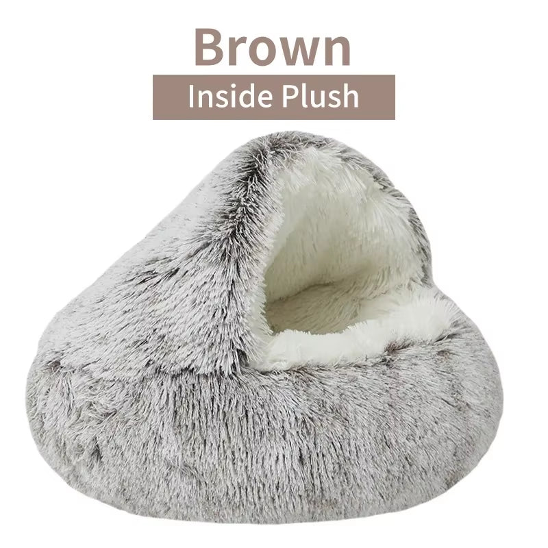 Nest Cat Bed round Cat Cushion Cat House 2 in 1 Winter Plush Pet Warm Cats Basket Pet Sleep Bag Kitten Nest Kennel for Small Dog Cats