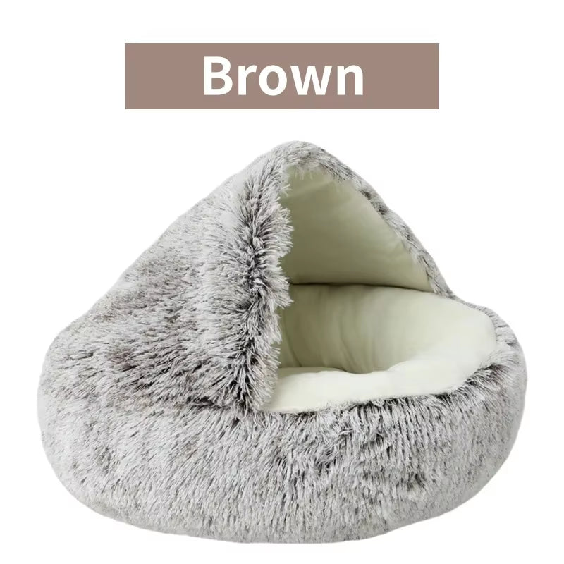 Nest Cat Bed round Cat Cushion Cat House 2 in 1 Winter Plush Pet Warm Cats Basket Pet Sleep Bag Kitten Nest Kennel for Small Dog Cats