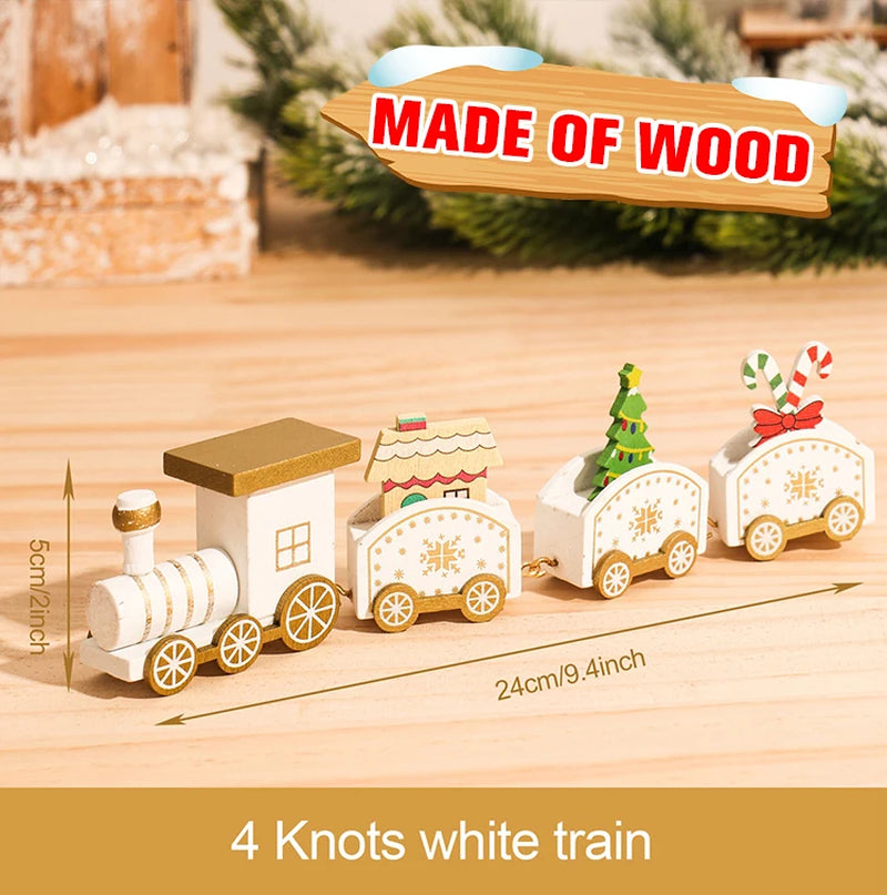 Christmas Wooden Train Merry Christmas Ornaments Christmas Decorations for Home 2024 Xmas Tree Decor Noel Navidad New Year Gifts