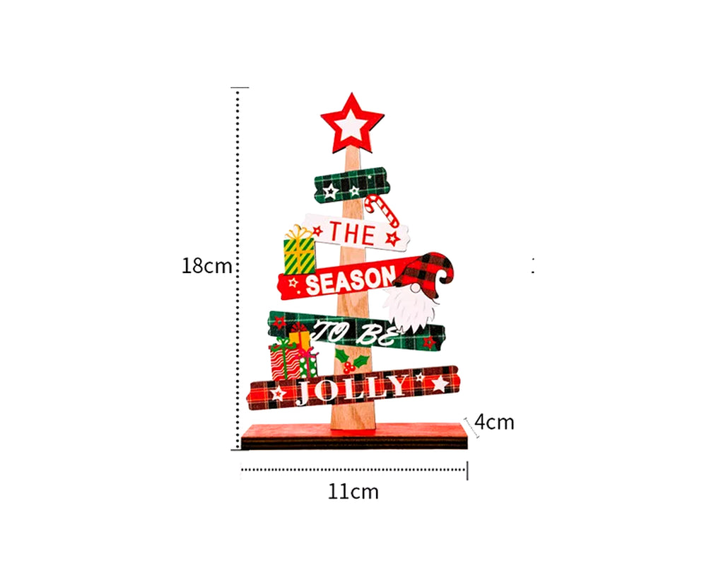 Desktop Christmas Tree Santa Claus DIY Decoration Wooden Christmas Signs Plaque 2024 New Years Party Gifts Xmas Decoration