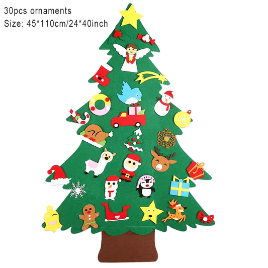 DIY Felt Christmas Tree Montessori Busy Board Xmas Door Wall Decorations Wall Hanging Ornaments for Kids New Year Gifts