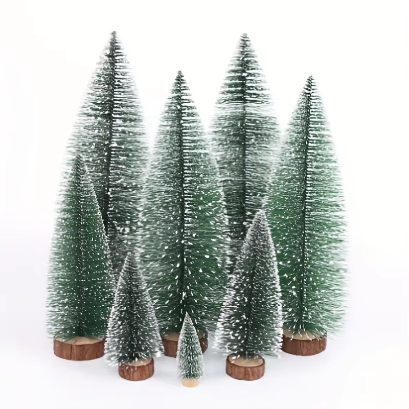 Artificial Mini Wooden Christmas Tree Small Cedar Pine for Home Room Decor Halloween Party New Year 2024 Navidad Ornaments