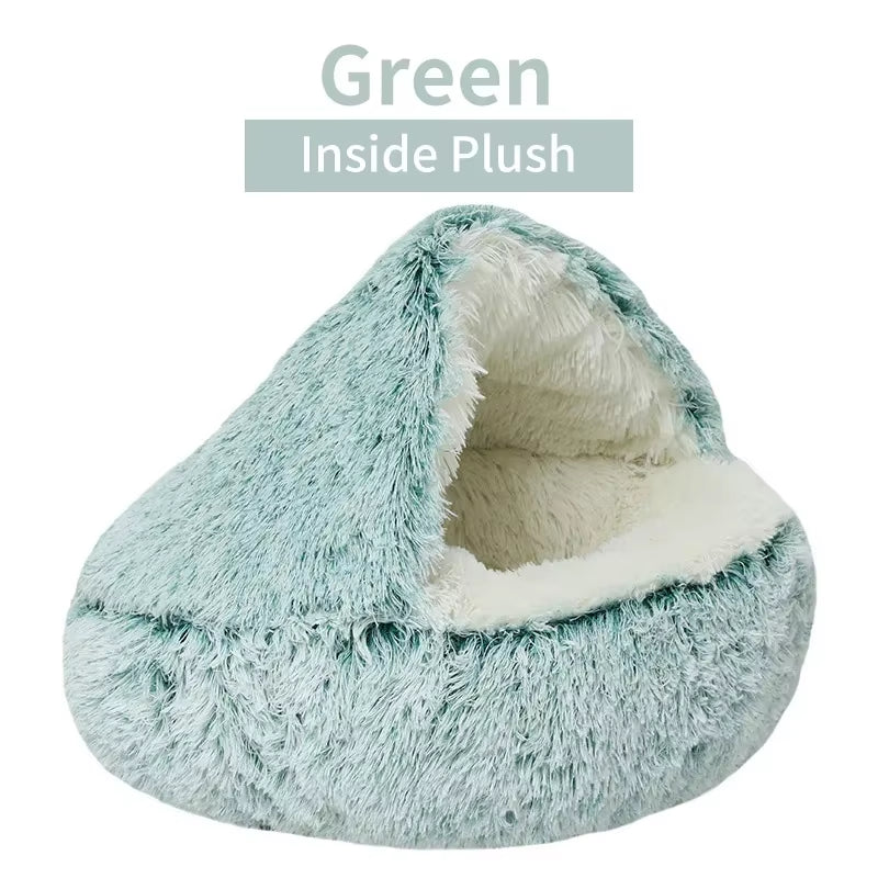 Nest Cat Bed round Cat Cushion Cat House 2 in 1 Winter Plush Pet Warm Cats Basket Pet Sleep Bag Kitten Nest Kennel for Small Dog Cats