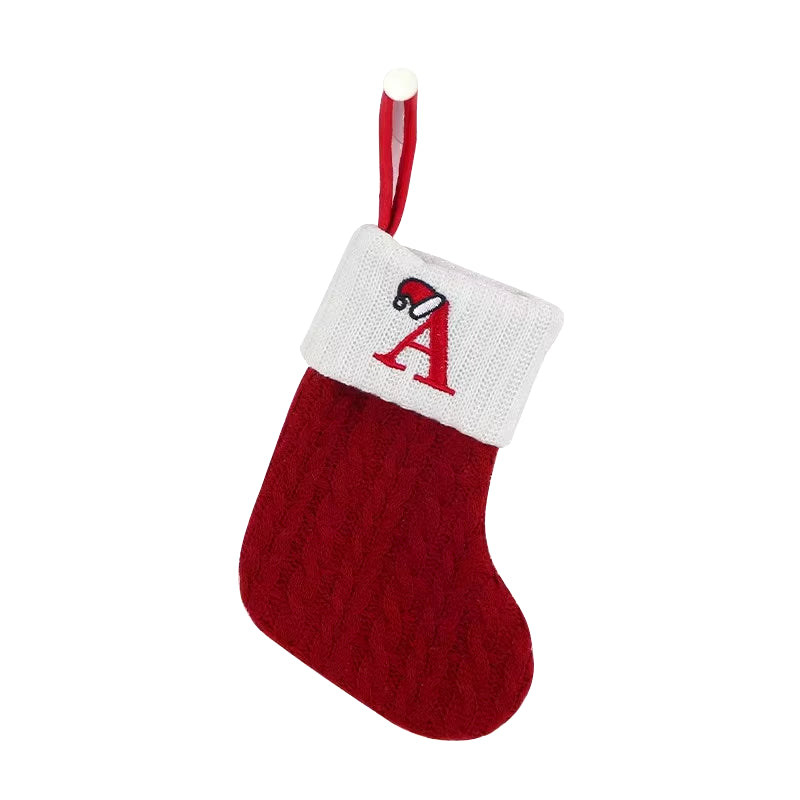 Christmas Alphabet Knitting Socks Christmas Tree Ornaments Christmas Decorations for Home 2024 Noel New Year 2025 Xmas Gift