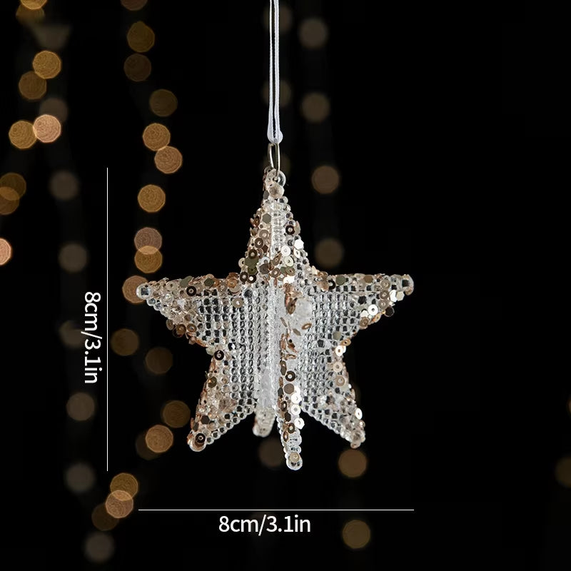 Acrylic Crystal Christmas Tree Ornaments Hanging Pendant Snowflake Icicle Ornaments 2024 Christmas Home Decoration Xmas Gifts