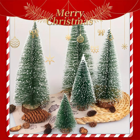 Artificial Mini Wooden Christmas Tree Small Cedar Pine for Home Room Decor Halloween Party New Year 2024 Navidad Ornaments